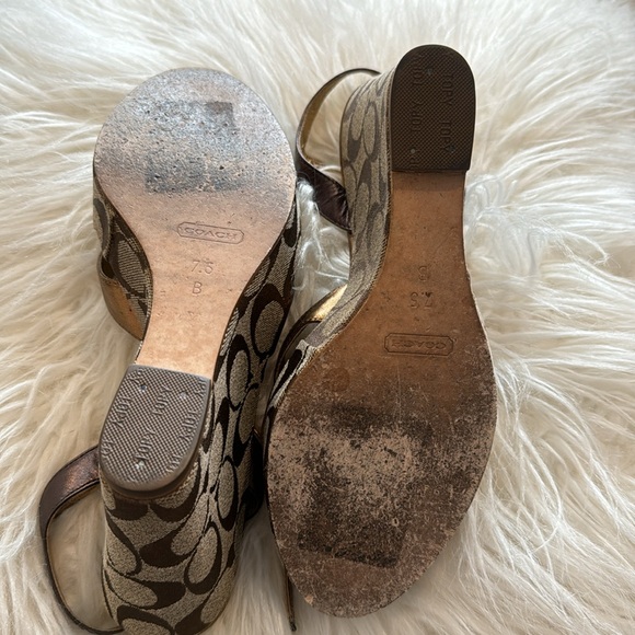 Coach wedge sandals sz7.5 - Picture 3 of 4